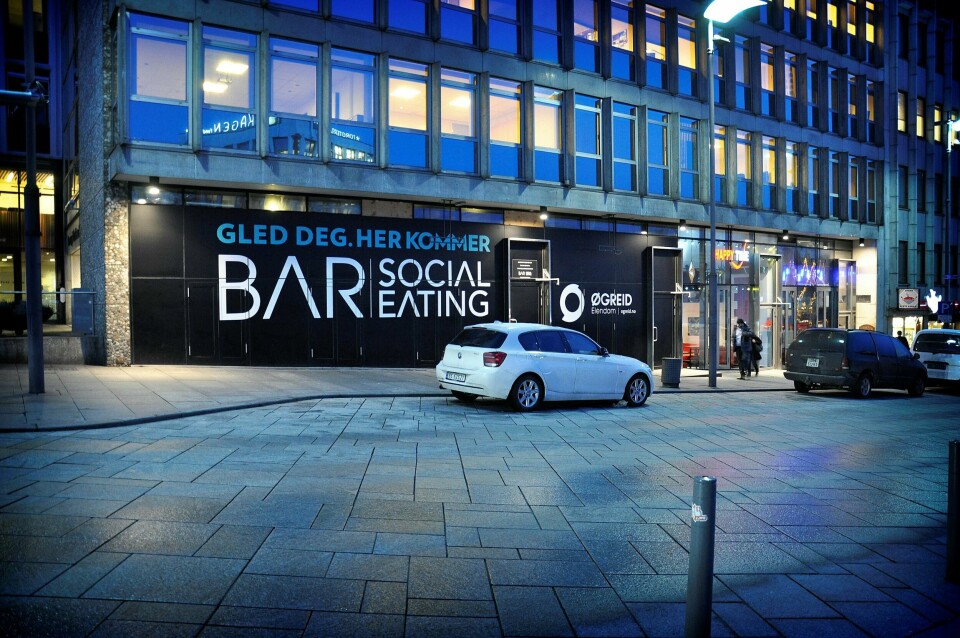 Her kommer det snart et nytt utested, Oslo-kjeden Bar Social Eating. Foto: Kjersti Riiber