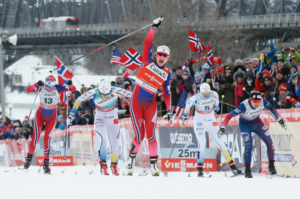 Maiken Caspersen Falla var helt overlegen i sprintfinalen tirsdag kveld. FOTO: TERJE PEDERSEN/NTB SCANPIX