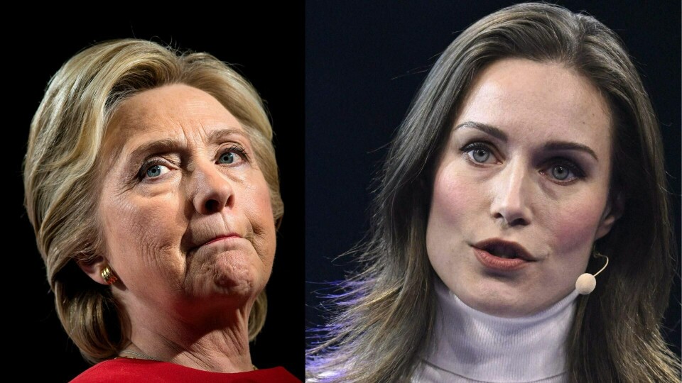 Hillary Clinton og Sanna Marin. Hillary Clinton og Sanna Marin