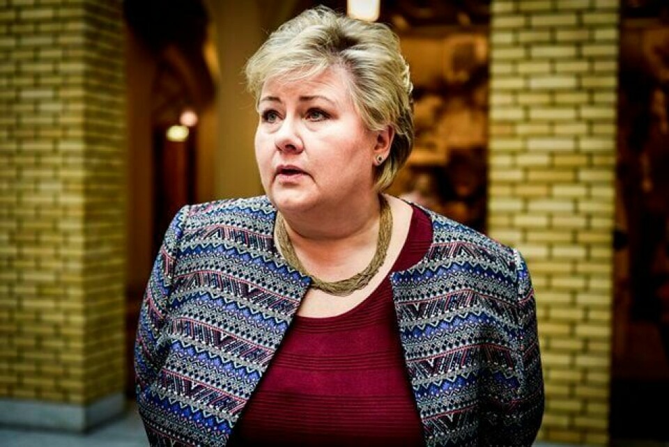 Erna Solberg drar til Kina uten å ta opp spørsmålet om menneskerettigheter med kineserne. FOTO: JOHN TRYGVE TOLLEFSEN