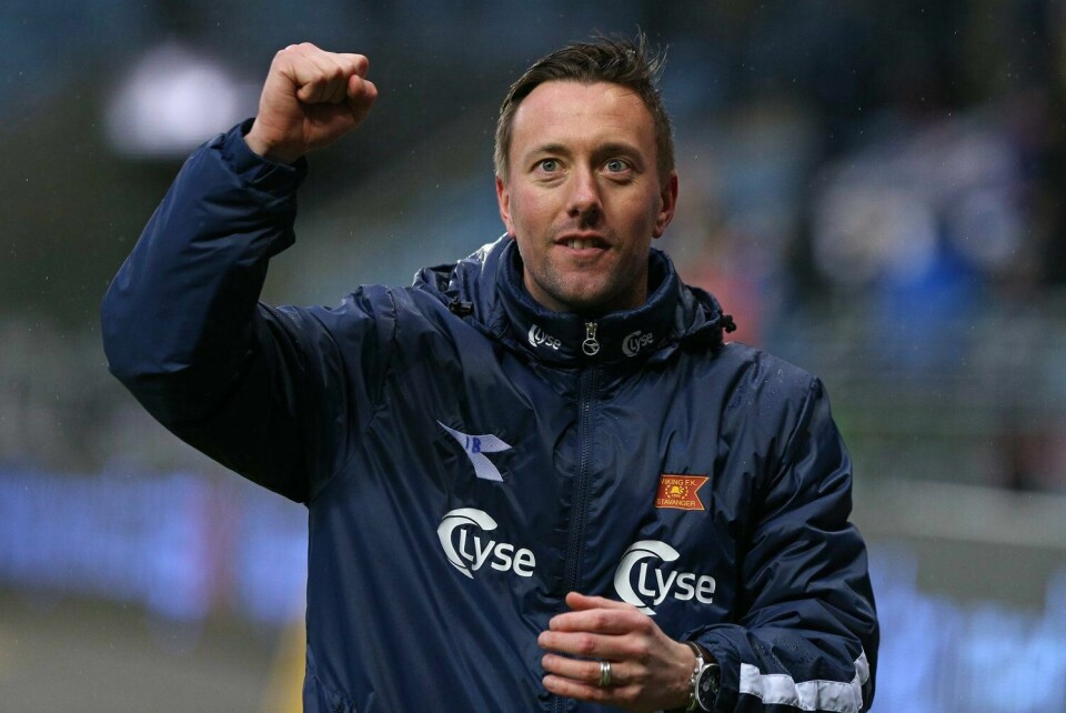 Ian Burchnall kunne endelig juble for seier mot Odd på søndag, og det skal mye til for at han ikke får mer å juble for i onsdagens cupkamp mot Riska. Foto: Andrew Halseid Budd