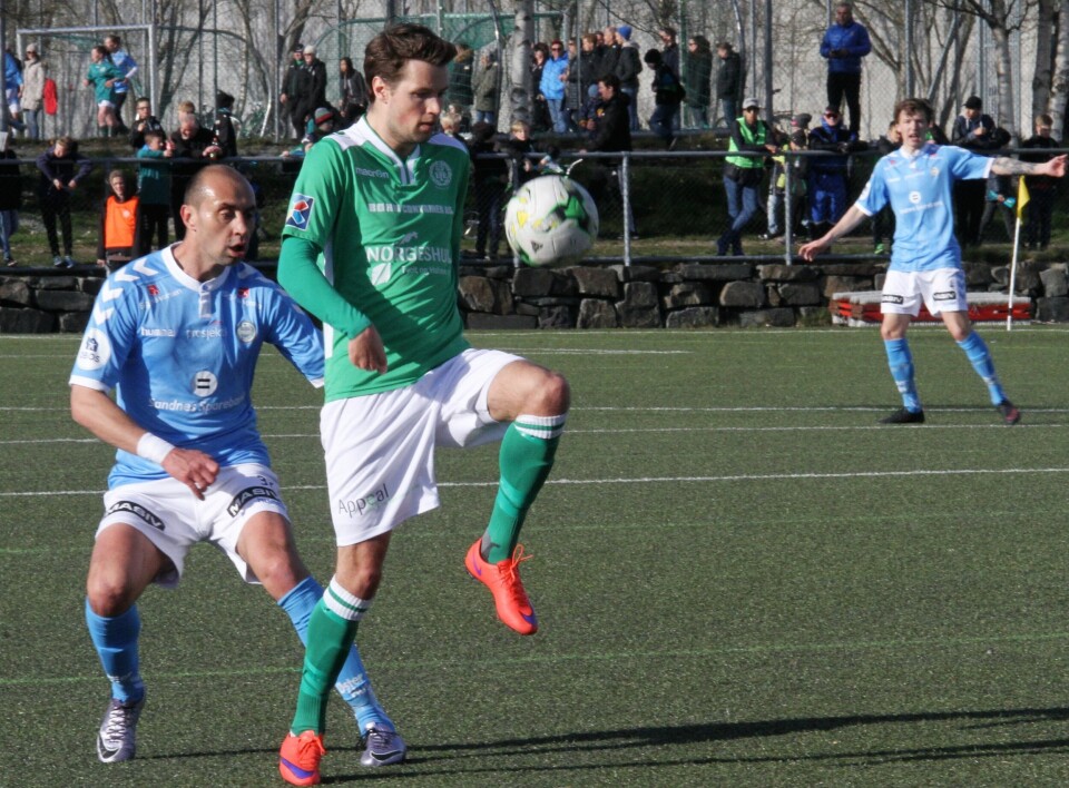 Sander Bjørnå scoret 1-0 målet til hjemmelaget. Sander Bjørnå scoret 1-0 målet til hjemmelaget.