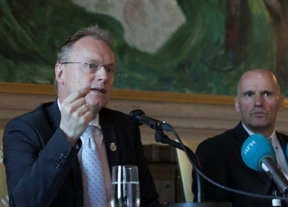 sikrer seg HAFSLUND: Byrådsleder Raymond Johansen og byråd for næring og eierskap Geir Lippestad presenterer oppkjøp av Hafslund.FOTO: TERJE PEDERSEN/NTB SCANPIX