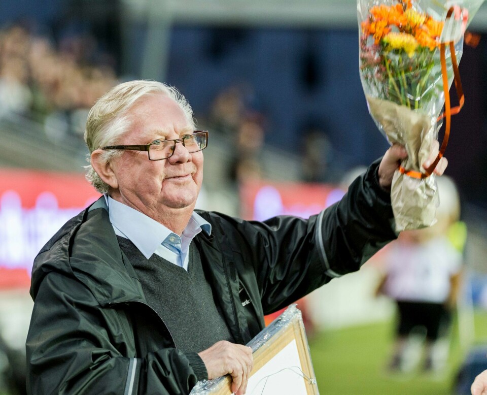 Nils Arne Eggen ble hedret på Lerkendal fredag. Bildet er fra hans 75-årsdag.