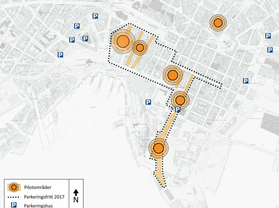 Dette området innen for Ring 1 vil bli parkeringsfritt i løpet av 2017.(Bymiljøetaten (illustrasjon)) Dette området innen for Ring 1 vil bli parkeringsfritt i løpet av 2017.