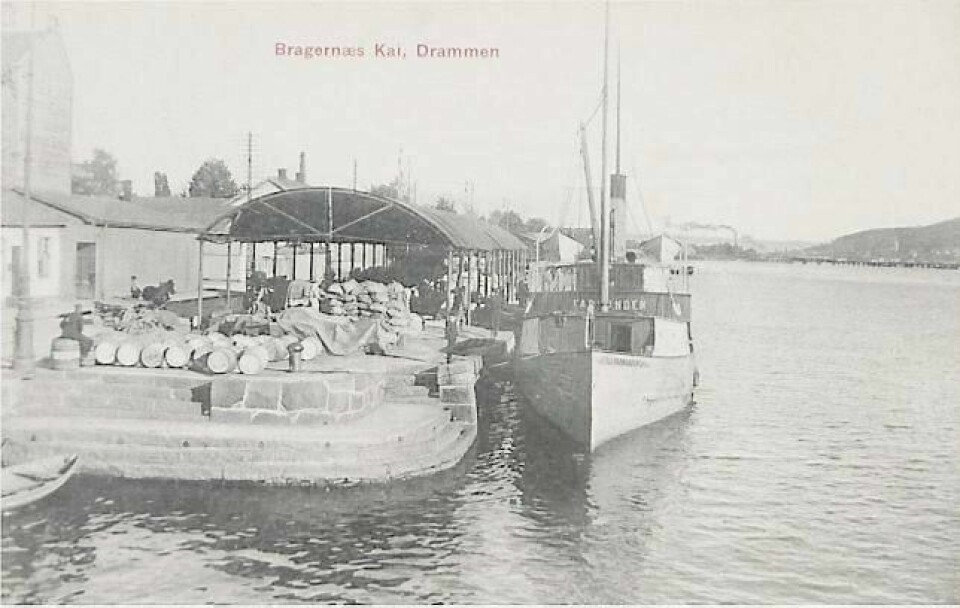 Drammen havn en gang på 1920-tallet. FOTO: BUSKERUD FYLKESKOMMUNE
