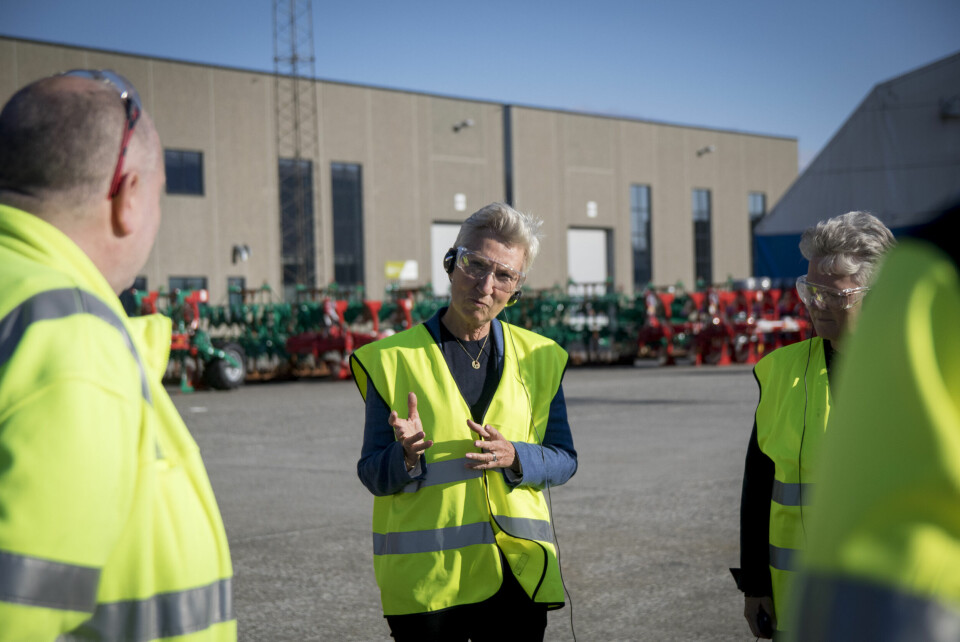 LO-leder Peggy Hessen Følsvik på besøk hos Kverneland Group. LO-leder Peggy Hessen Følsvik på besøk hos Kverneland Group.