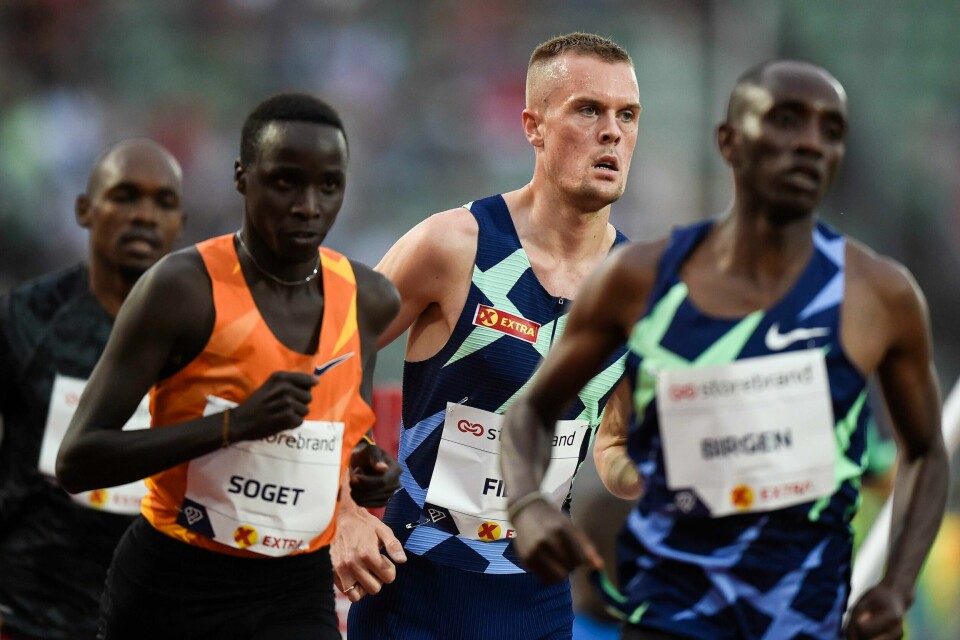 Filip Ingebrigtsen i aksjon på 3000 meter under Bislett Games. F Filip Ingebrigtsen i aksjon på 3000 meter under Bislett Games. Foto: Annika Byrde / NTB