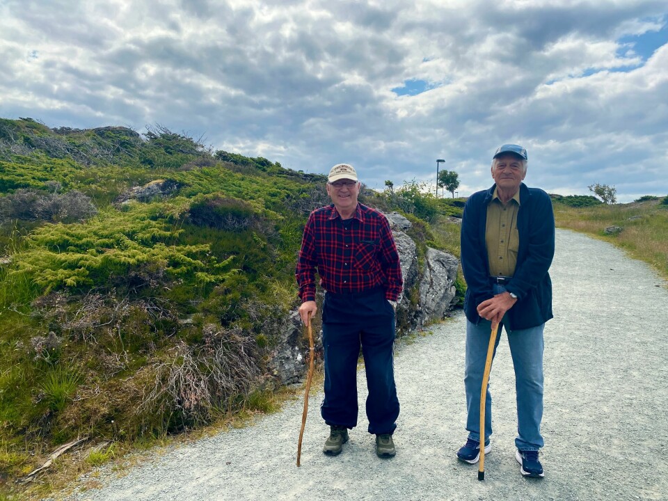 Ola Njå og Henry Haugvaldstad blir aldri lei av å gå tur i området. Ola Njå og Henry Haugvaldstad blir aldri lei av å gå tur i området.