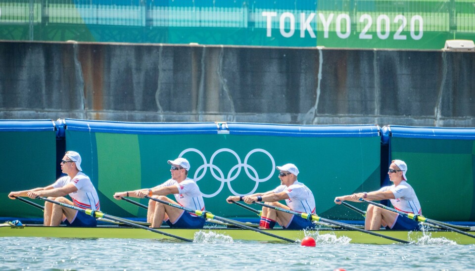 Roerne Erik Solbakken (fra venstre), Oscar Helvig, Olaf Tufte og Martin Helseth forbereder seg så godt de kan på ro-arenaen Sea Forest Park i Tokyo. Det er syvende gang veteranen Olaf Tufte deltar i sommerlekene. Roerne Erik Solbakken (fra venstre), Oscar Helvig, Olaf Tufte og Martin Helseth forbereder seg så godt de kan på ro-arenaen Sea Forest Park i Tokyo. Det er syvende gang veteranen Olaf Tufte deltar i sommerlekene.