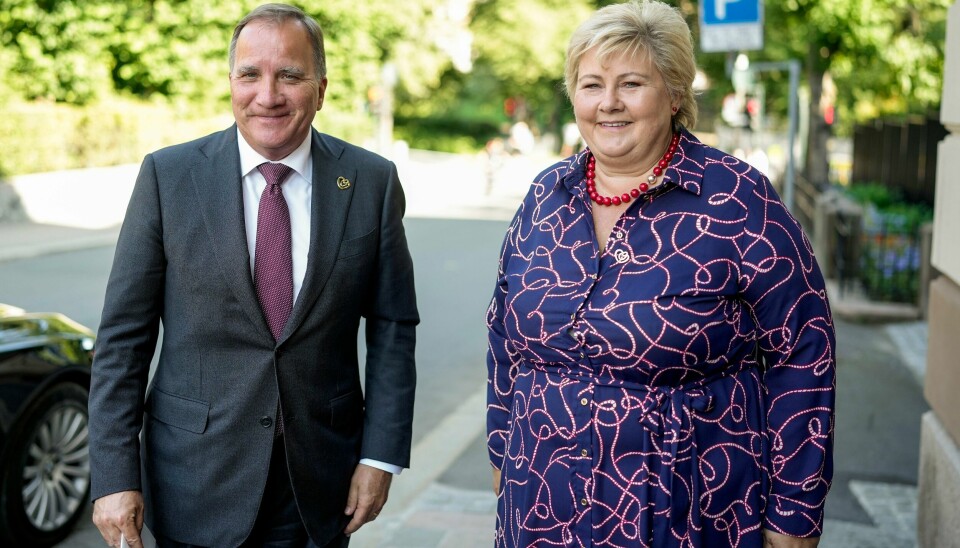 Statsminister Erna Solberg og Sveriges statsminister Stefan Löfven møttes onsdag til tosidige samtaler.