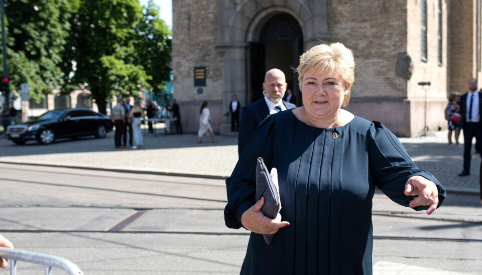 Erna Solberg etter minneseremonien i Domkirken 22.juli, 2021 Erna Solberg etter minneseremonien i Domkirken 22.juli, 2021