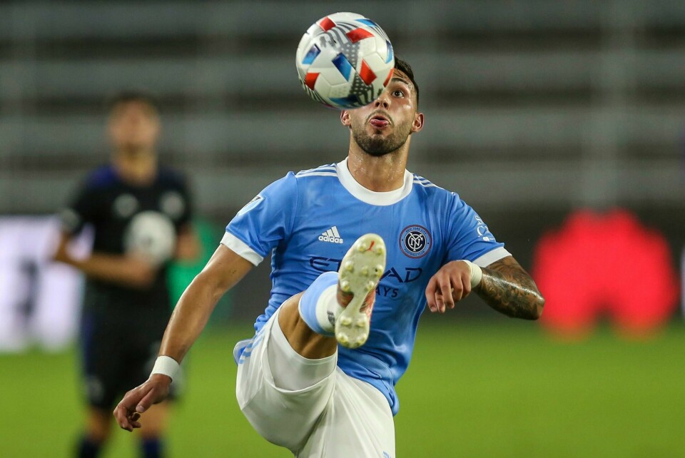 Valentin Castellanos scoret det første målet da New York City tok en ny seier i MLS. Valentin Castellanos scoret det første målet da New York City tok en ny seier i MLS. Foto: Gary McCullough, AP / NTB