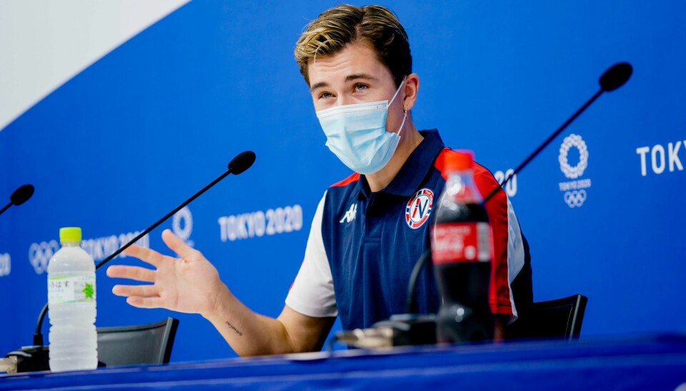 Tokyo, Japan 20210801. Jakob Ingebrigtsen under mediemøte i Olympic Village i OL i Tokyo 2020. Tokyo, Japan 20210801. Jakob Ingebrigtsen under mediemøte i Olympic Village i OL i Tokyo 2020.