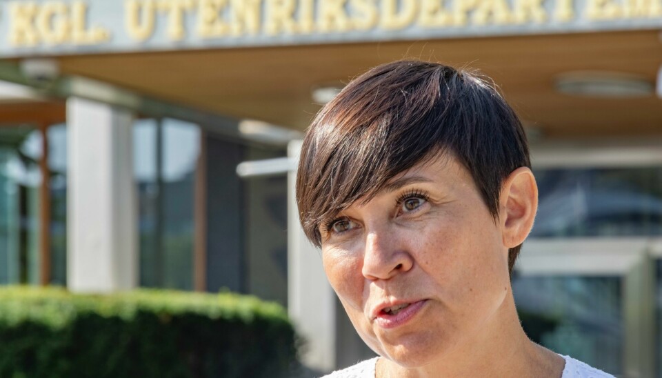 Utenriksminister Ine Eriksen Søreide er bekymret for situasjonen i Afghanistan. Utenriksminister Ine Eriksen Søreide skal holde en pressekonferanse sammen med Svetlana Tikhanovskaja etter de politiske samtalene. Foto: Geir Olsen / NTB