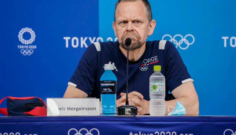 Landslagssjef Thorir Hergeirsson på pressekonferansen i Tokyo dagen etter tapet for ROC. Landslagssjef Thorir Hergeirsson på pressekonferansen i Tokyo dagen etter tapet for ROC.Foto: Stian Lysberg Solum / NTB