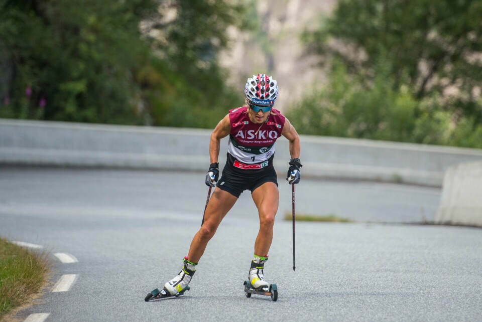 Therese Johaug viste konkurrentene ryggen i sedvanlig stil i rulleskirennet Lysebotn opp. Therese Johaug viste konkurrentene ryggen i sedvanlig stil i rulleskirennet Lysebotn opp. Foto: Carina Johansen / NTB