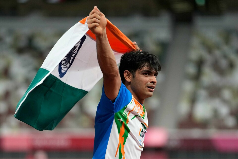 Neeraj Chopra vant gull i Tokyo. Neeraj Chopra vant gull i Tokyo. Foto: Martin Meissner / AP / NTB