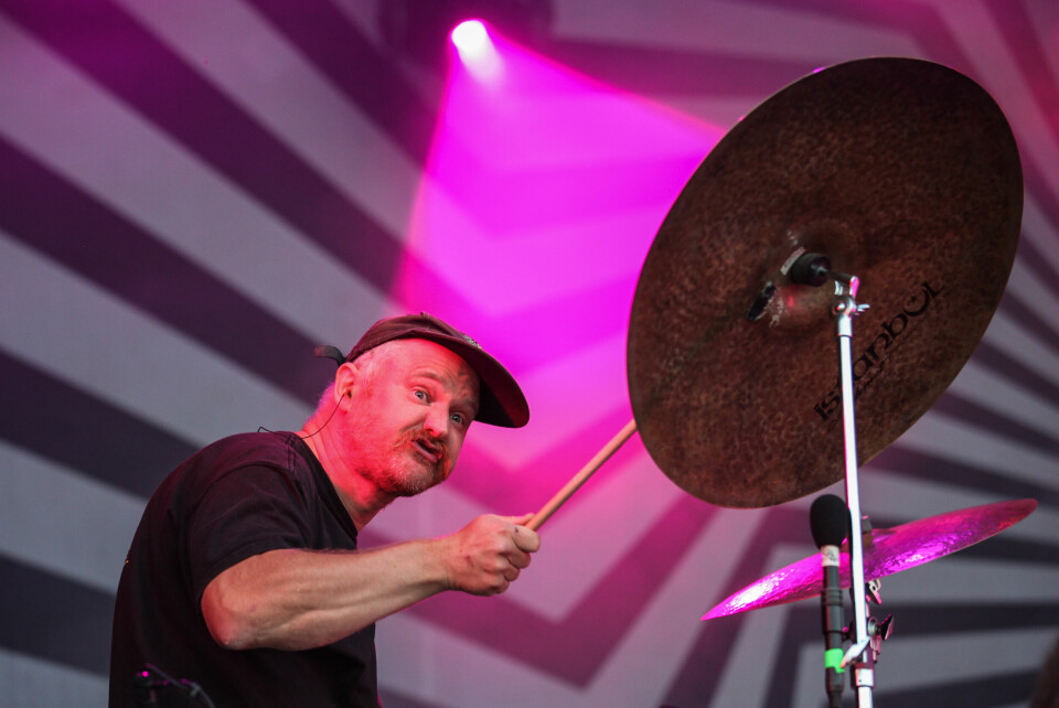 Martin Horntveth, trommeslager og sjef i Jaga Jazzist, hovednavnet på den første kvelden av Øyafestivalen 2021, et band som også spilte på den aller første Øyafestivalen da den ble arrangert på Kalvøya. Martin Horntveth i Jaga Jazzist, hovednavnet på den første kvelden av Øyafestivalen 2021, et band som også spilte på den aller første Øyafestivalen da den ble arrangert på Kalvøya.