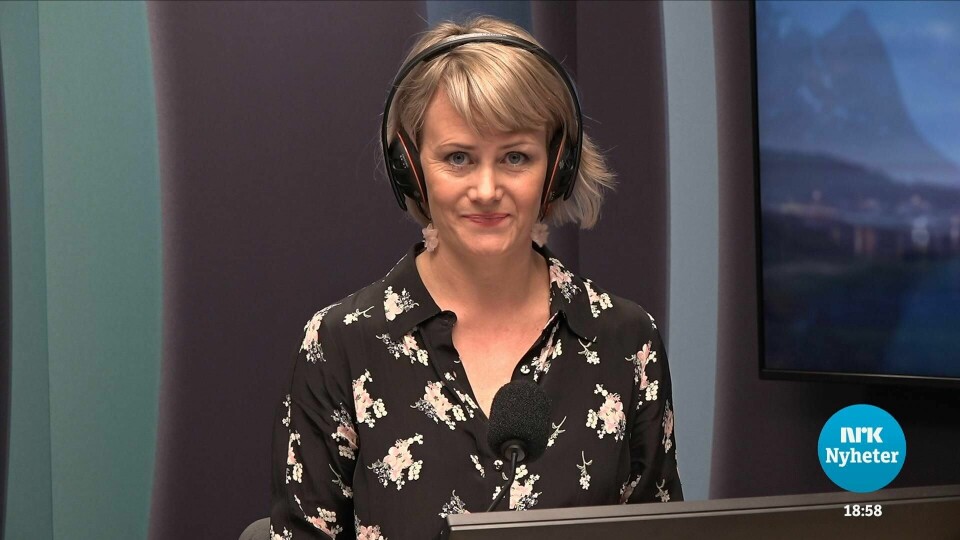 Sigrid Sollund, programleder for Dagsnytt 18 på NRK. Sigrid Sollund, programleder for Dagsnytt 18 på NRK.