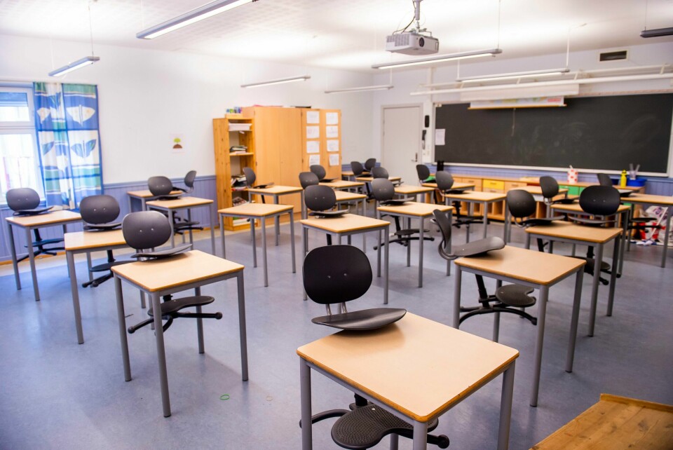 Tomme klasserom under perioden regjeringen valgte å stengte skoler i forbindelse med utbrudd av Covid-19 viruset.
