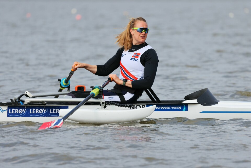Birgit Skarstein har flere timer i robåten på Årungen. Hun er nevnt blant åtte store stjerner i det kommende Paralympics i Tokyo. Birgit Skarstein noterte verdens beste tid i pararoing under et verdenscupstevne i Italia lørdag. Foto: Ørn E. Borgen / NTB