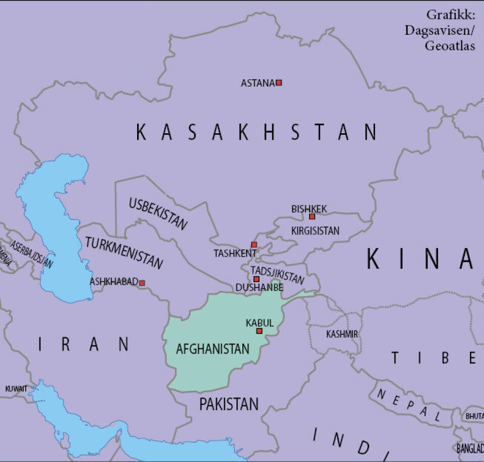 Mange land har interesser i og rundt Afghanistan. Kart: Dagsavisen Mange land har interesser i og rundt Afghanistan. Kart: Dagsavisen