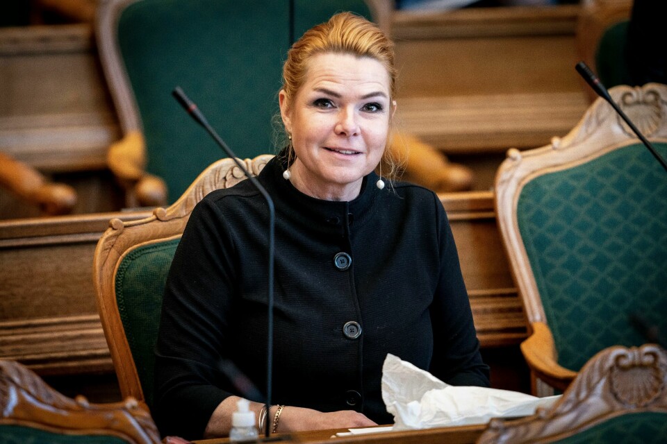 Inger Støjberg under Folketingets behandling av riksrettstiltalen mot henne i begynnelsen av februar. Inger Støjberg under Folketingets behandling av riksrettstiltalen mot henne i begynnelsen av februar. Foto: Mads Claus Rasmussen / Ritzau Scanpix/ NTB