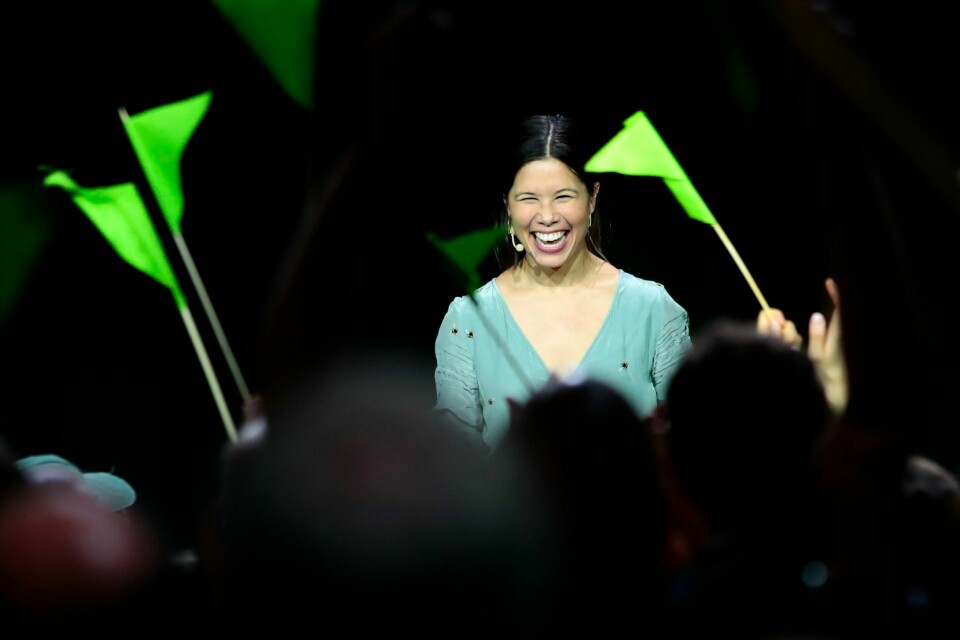 Stortingskandidat Lan Marie Berg og hennes MDG flyter på en grønn bølge. Men får ikke med seg sine likesinnede i kravet om stans i nye leteområder for olje. .