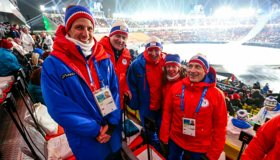 Brettpresident Ola Keul (til venstre) sammen med skipresident Erik Røste, daværende idrettspresident Tom Tvedt, skøytepresident Mona Adolfsen og skiskytterpresident Erlend Slokvik under OL i Pyeongchang for tre år siden. Brettpresident Ola Keul (til venstre) sammen med skipresident Erik Røste, daværende idrettspresident Tom Tvedt, skøytepresident Mona Adolfsen og skiskytterpresident Erlend Slokvik under OL i Pyeongchang for tre år siden. Foto: Lise Åserud / NTB