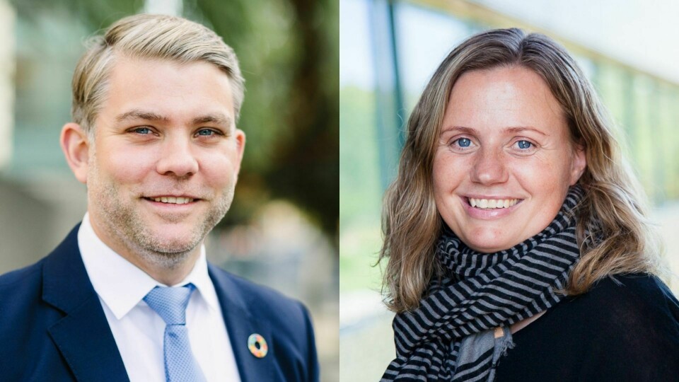 Kim Noguera Gabrielli, Adm. direktøri UN Global Compact Norge, og Stina Torjesen, Førsteamanuensisved Universitetet i Agder. Kim Noguera Gabrielli, Adm. direktøri UN Global Compact Norge, og Stina Torjesen, Førsteamanuensisved Universitetet i Agder.
