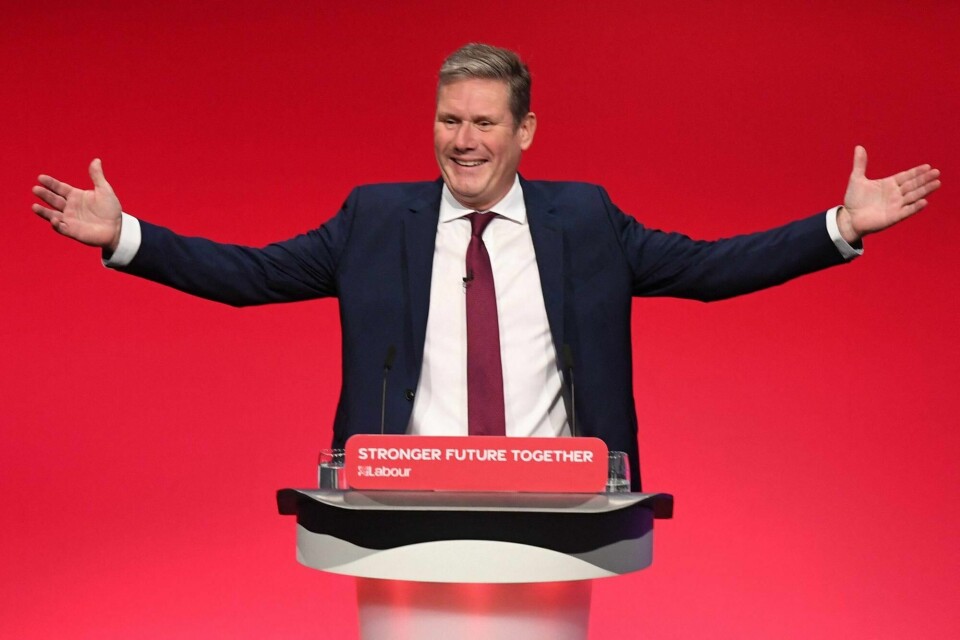 Labour-leder Keir Starmer under talen til landsmøtet i Brighton onsdag.