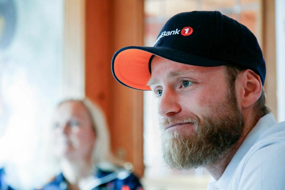 Martin Johnsrud Sundby under pressemøtet i Val Senales tidligere i uka.