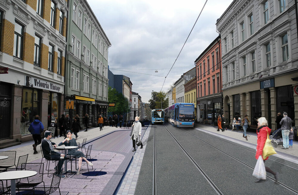 Slik vil Thorvald Meyers gate bli etter oppgraderingen. Slik vil Thorvald Meyers gate bli etter oppgraderingen.