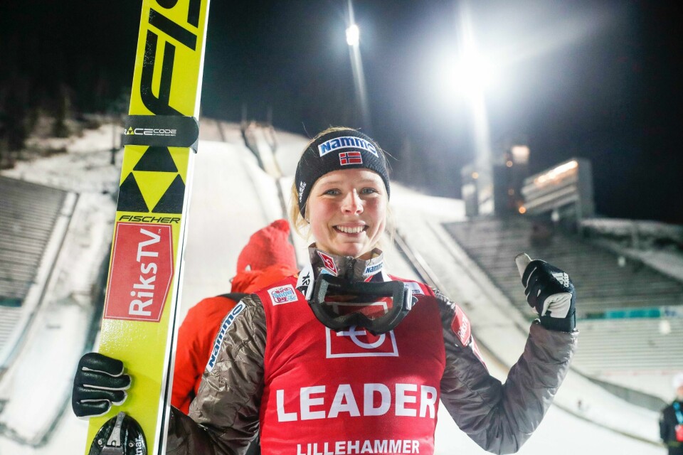 Maren Lundby strålte i kulda i Lysgårdsbakkene fredag kveld.