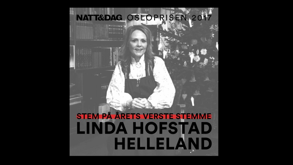 Nominert til avstemningen 'årets verste stemme 2017': Kulturminister Linda Hofstad Helleland