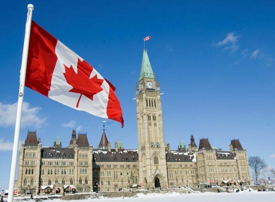 LØNNEBLAD: Det canadiske flagget vaier over parlamentsbygningen i Ottawa. FOTO: TOM HANSON/NTB SCANPIX