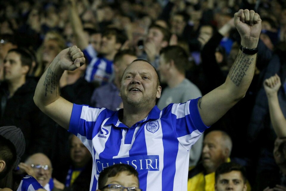 Sheffield Wednesdays supportere trenger noe å juble for. I kveld møter laget deres erkerival Sheffield United i kampen som er det 130. stålbyderbyet. FOTO: LINDSEY PARNABY/NTB SCANPIX