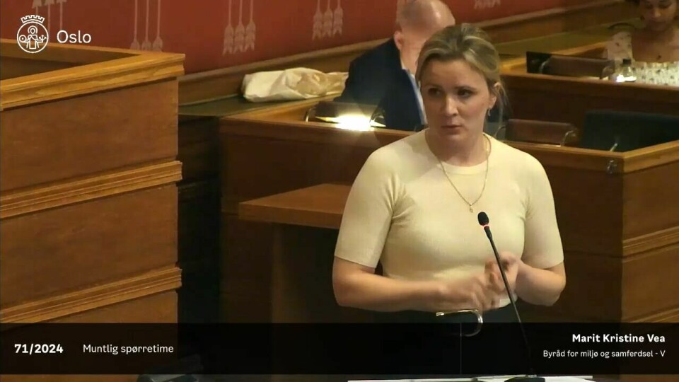 Marit Kristine Vea (V) er byråd for miljø og samferdsel i Oslo. Vea på talerstol