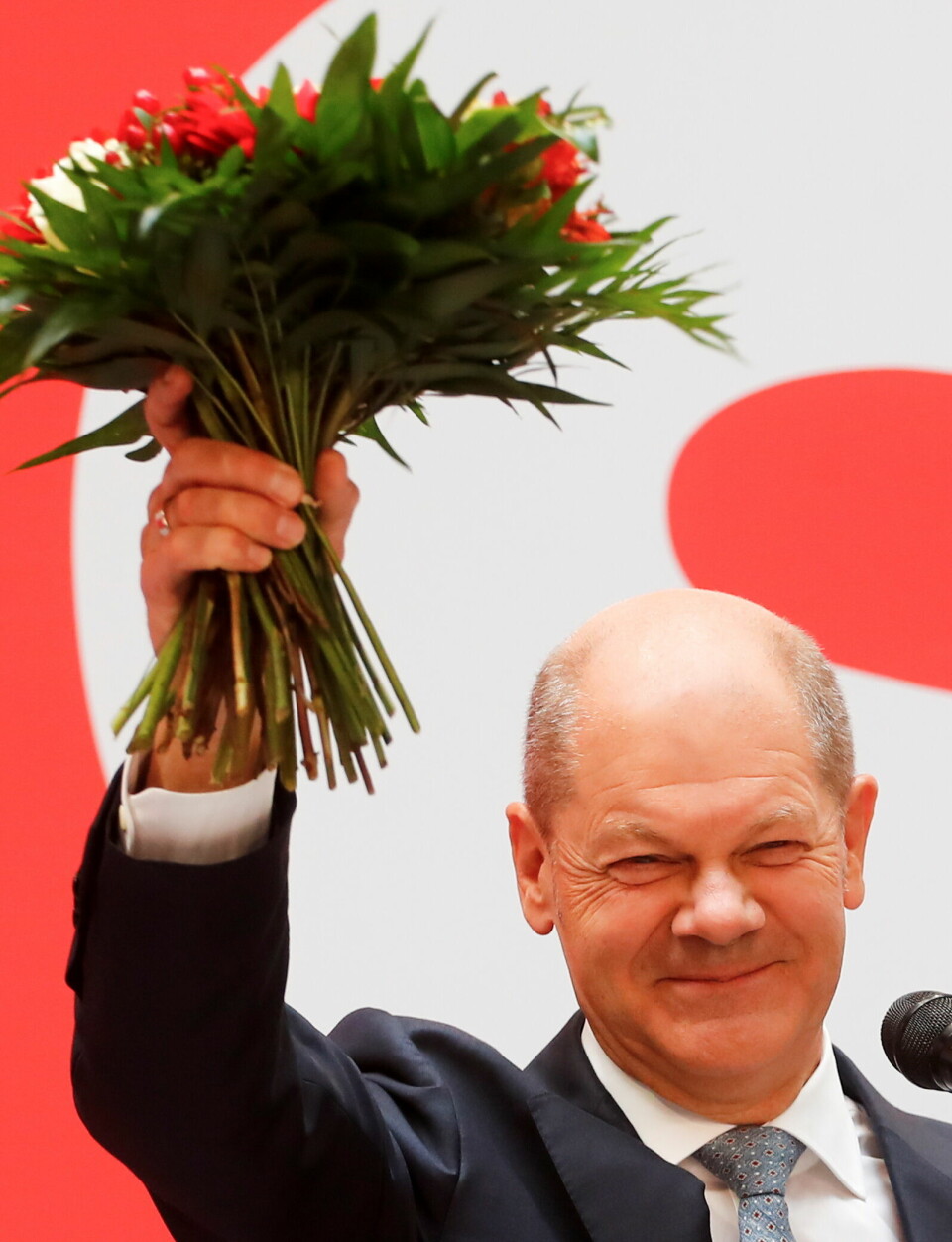SPDs kanslerkandidat Olaf Scholz mandag. SPDs kanslerkandidat Olaf Scholz mandag.