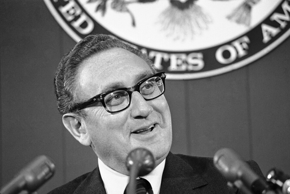 Henry Kissinger, tidligere utenriksminister og diplomat i USA, døde i 2023. Henry Kissinger fotografert i 1973, året han vant Nobels fredspris for en våpenhvileavtale mellom USA og Nord-Vietnam. Foto: AP / NTB