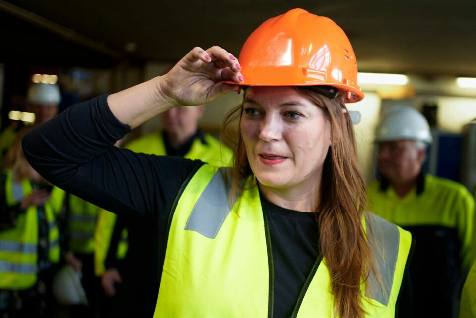 Næringsminister Cecilie Myrseth (Ap) har undertegnet en avtale med Ukraina om energisamarbeid. – Vi har lenge visst at Fensfeltet er lovende, men nå er det endelig helt sikkert, sier næringsminister Cecilie Myrseth (Ap), som torsdag besøkte en industribedrift i Oslo – men absolutt fikk med seg nyheten fra Telemark. Foto: Terje Pedersen / NTB
