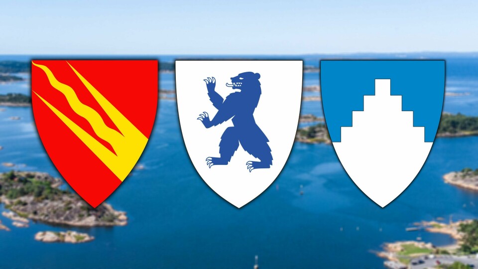 Fylkesvåpnene til Østfold (fra venstre), Buskerud og Akershus skal gjenbrukes når Viken oppløses. Fylkesvåpnene til Østfold (fra venstre), Buskerud og Akershus skal gjenbrukes når Viken oppløses.