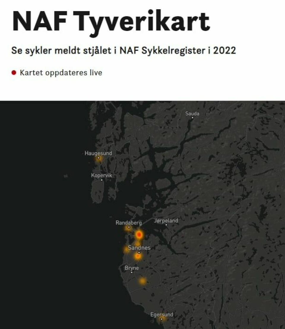 Her ser du sykkeltyveri i Rogaland. Her ser du sykkeltyveri i Rogaland.
