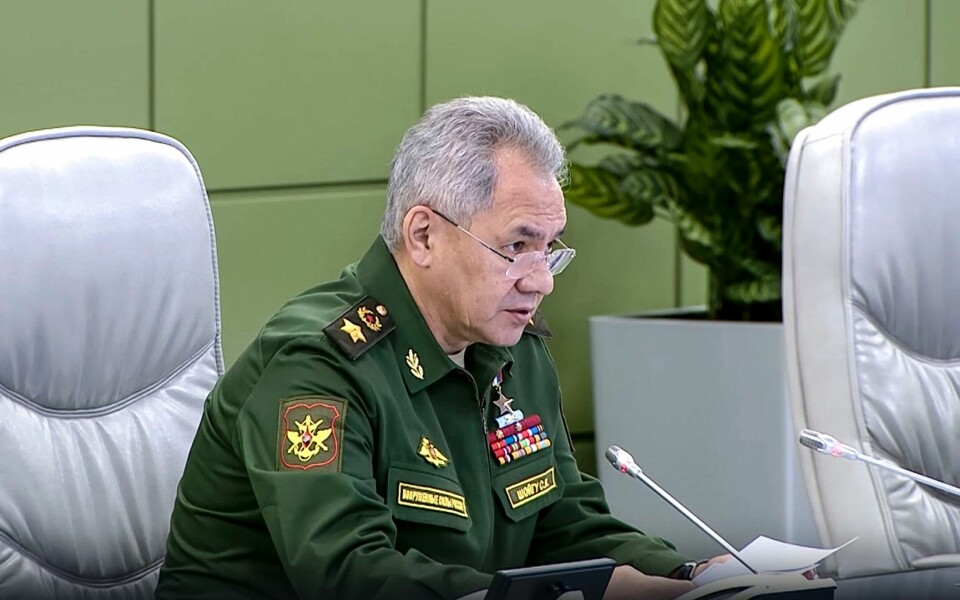 Forsvarsminister Sergej Sjojgu. Russlands forsvarsminister Sergej Sjojgu sier mobiliseringen av 300.000 reservister er ferdig. Foto: AP / NTB