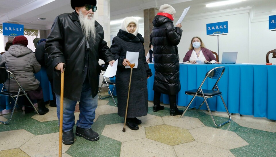 Den sittende presidenten i Kasakhstan ligger an til å bli gjenvalgt med god margin. Den sittende presidenten i Kasakhstan ligger an til å bli gjenvalgt med god margin.Foto: Stanislav Filippov / AP / NTB