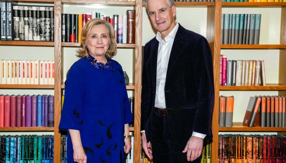 Statsminister Jonas Gahr Støre (Ap) møtte tidligere utenriksminister i USA Hillary Clinton i Oslo søndag. Statsminister Jonas Gahr Støre (Ap) møtte tidligere utenriksminister i USA Hillary Clinton i Oslo søndag. Foto: Javad Parsa / NTB
