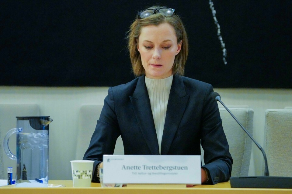 Tidligere kultur- og likestillingsminister Anette Trettebergstuen under kontroll- og konstitusjonskomiteen åpne høring om habilitetsregelverket. Anette Trettebergstuen