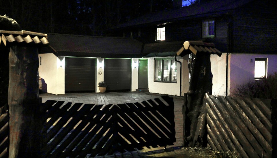 Tom Hagens hus Sloraveien på Lørenskog, der hans 68 år gamle ektefelle sist ble sett.