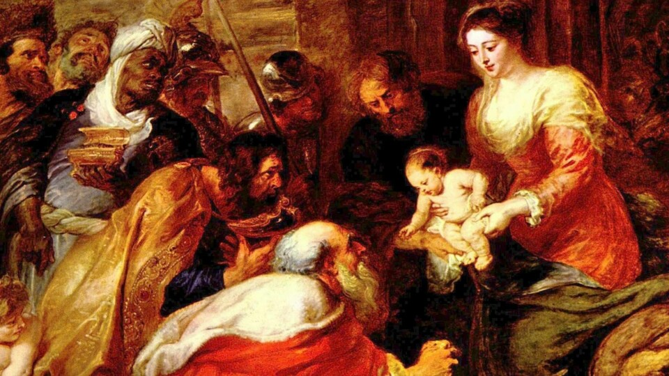Jesu fødsel er malt av en rekke kunstnere, her «Kongenes tilbedelse» malt av Peter Paul Rubens på 1600-tallet. Jesu fødsel er malt av en rekke kunstnere, her «Kongenes tilbedelse» malt av Peter Paul Rubens på 1600-tallet.